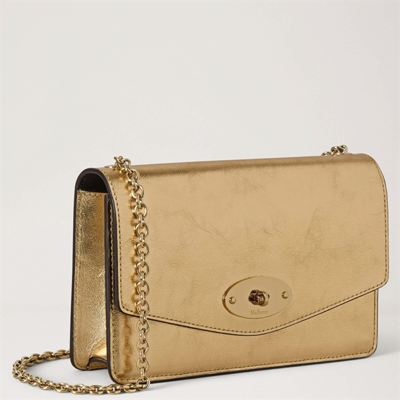 Mulberry Small Darley Somerset Gold Metallic Leather